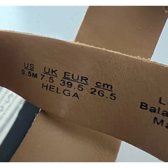 Franco Sarto Helga Sandals Tan Brown Leather Stacked Block Heel Women's Size 9.5 - Picture 9 of 10